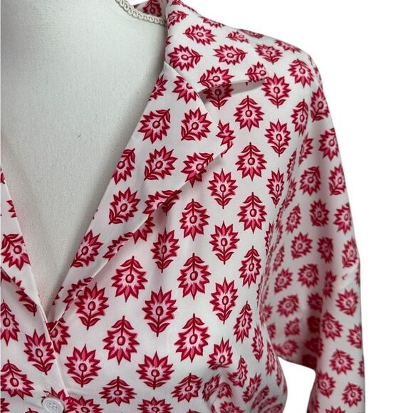 NORACORA Pink and White Patterned Wrap Dress Cool Feel Size Small - Picture 3 of 12